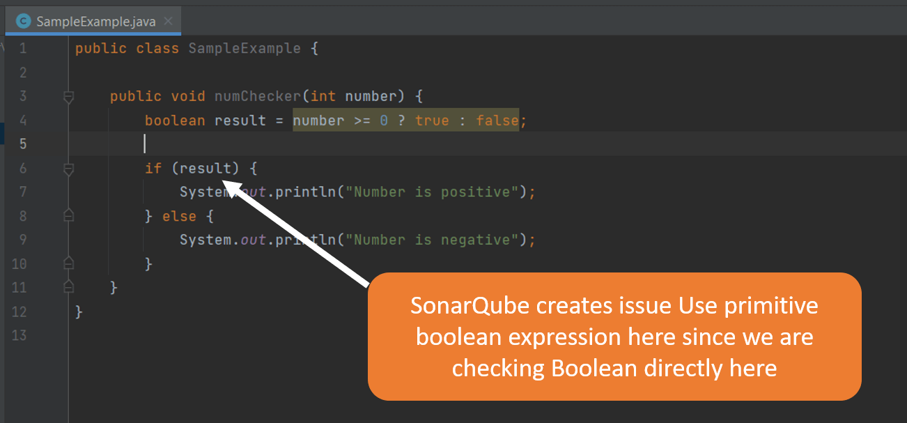 use primitive boolean expression here